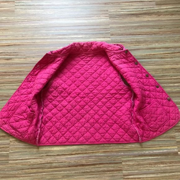 Quilted Vest with All Over Embroidery Design Pink with Pockets Size M/L - Picture 4 of 6